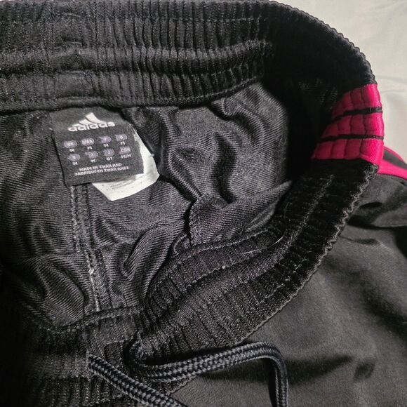 Adidas Track Sweatpants Unisex Black With Pink Stripes Joggers Size M Medium - Picture 5 of 8
